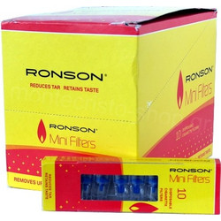 Κουτί με 30 πιπάκια τσιγάρου Ronson Mini Filters για κανονικό τσιγάρο