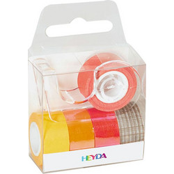 Mask tape αυτοκόλλητες ταινίες Heyda σετ 5τμχ + δώρο βάση soft ασο κίτρινο-πορτοκαλί (20-3584542)