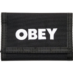 OBEY BOLD LOGO TRIFOLD WALLET BLACK