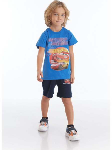 Disney Cars Παιδική Πιτζάμα Βαμβακερή Καλοκαιρινή Navy Μπλε Royal Blue CR19698