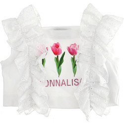 Monnalisa Παιδικό Crop Top Αμάνικο Λευκό 115615SN-5201-0099
