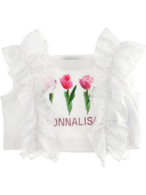 Monnalisa Παιδικό Crop Top Αμάνικο Λευκό 115615SN-5201-0099