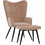 HomeMarkt Μπερζέρα με Υποπόδιο Βελούδινη Μπεζ Crawley HM8918.11