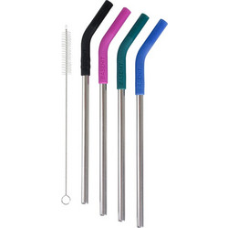 Emerson Stainless Steel Drinking Eco-Straws 4 Pieces Καλαμάκι (211.BU99.09 MULTI COLOR) Μαύρο
