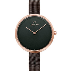 Obaku Dok Azure Γυναικείο Ρολόι με Καφέ Μεταλλικό Μπρασελέ V227LXVNMN