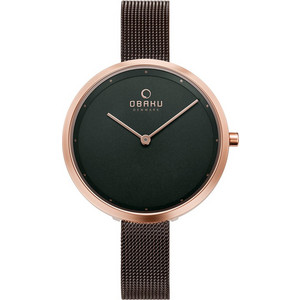 Obaku Dok Azure Γυναικείο Ρολόι με Καφέ Μεταλλικό Μπρασελέ V227LXVNMN Obaku Dok Azure Γυναικείο Ρολόι με Καφέ Μεταλλικό Μπρασελέ V227LXVNMN