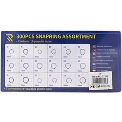 Σετ Ασφάλειες Snap-Ring σε 18 Διαφορετικά Μεγέθη 300 Τεμαχίων RCHANG OEM