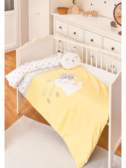 BiBaby Cute Cat Σετ Κούνιας Yellow 4τμχ