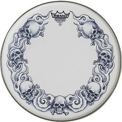 REMO BATTER TATTOO SKYN B+ampW SKULLS 14