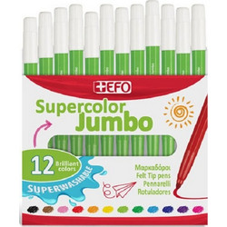 EFO Supercolor Jumbo Μαρκαδόροι Ζωγραφικής Σετ Λαχανί 12τμχ
