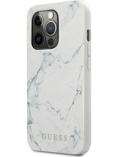 Guess Hard Back Cover Marble White (iPhone 13 Pro)