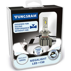 Tungsram H7/PX26D Megalight +150% LED 18W 2τμχ