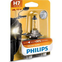 PHILIPS H7 12V 55W PX26d Vision Moto +30% Περισσότερο Φως 12972PRBW 1τμχ