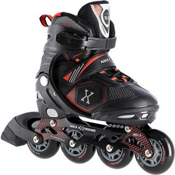 Nils Extreme Inline Αυξομειούμενα Rollers Παιδικά Μαύρα Κόκκινα NA9080