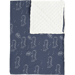 BimbiDreams Bimbi Pirulos Dinos Κουβέρτα Αγκαλιάς Βελουτέ 80x100 Λευκή Navy Μπλε