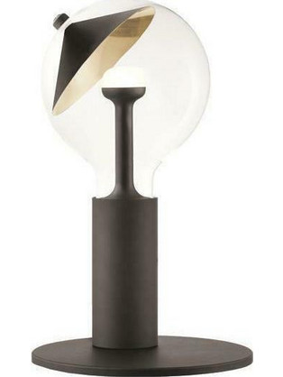 Eurolamp 147-81896 Πορτατίφ Ε27 Διαφανές Μαύρο Φ16xΥ6cm