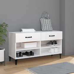 vidaXL Παπουτσοθήκη Ξύλινη Λευκή Μ102xΠ35xΥ55cm 812825