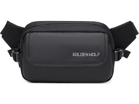 Golden Wolf Τσαντάκι Μέσης Αδιάβροχο Μαύρο Y00028-BK
