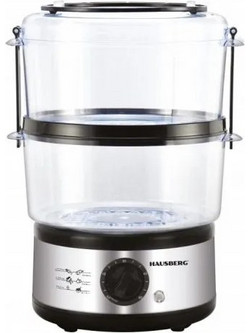 Hausberg HB-1350 Ατμομάγειρας 4.8lt 400W με 2 Επίπεδα Μαγειρέματος