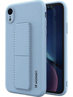 Θήκη Σιλικόνης Wozinsky Kickstand Case flexible silicone cover with a stand iPhone XR light blue