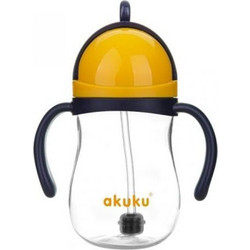 Akuku Ποτηράκι Με Λαβές & Καλαμάκι Yellow 280ml