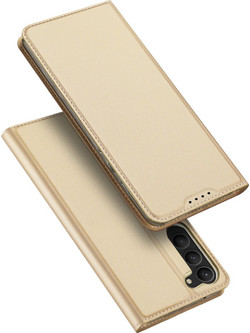Dux Ducis Skin Pro Case for Samsung Galaxy S23+ Flip Card Wallet Stand Gold