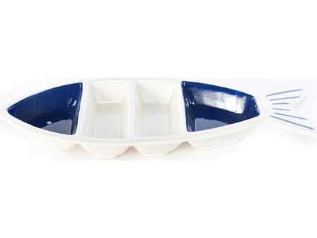 Πιάτο Κεραμικό Ψάρι Με Χωρίσματα 31x13xH3,5cm