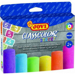 Jovi Κιμωλίες Χρωματιστές Classcolor Street Maxi 6 Τεμ