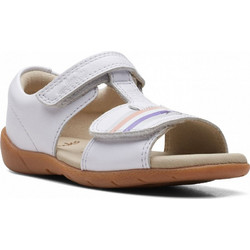 Clarks Zora Beat Παιδικά Πέδιλα για Κορίτσι Λευκά 26172427
