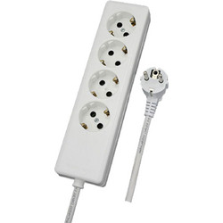 Πολύπριζο 4 θέσεων με καλώδιο 3x1,5mm 3m λευκό