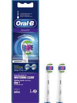 Oral-B 3D White Ανταλλακτικές Κεφαλές Ηλεκτρικής Οδοντόβουρτσας 2τμχ