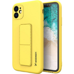 Wozinsky Kickstand Case silicone case with stand Samsung Galaxy A32 5G yellow