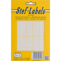 Αυτοκόλλητες ετικέτες Stef-Labels No. 19 10-ορθογώνιες 18x72mm 40 φύλλα 10 τεμ