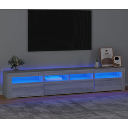 vidaXL Έπιπλο Τηλεόρασης Ξύλινο Γκρι με Φωτισμό Led Μ210xΠ35xΥ40cm 3152736