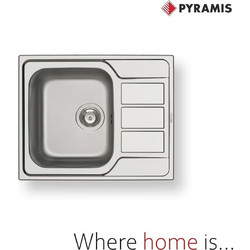 Pyramis Athena Ένθετος Νεροχύτης Inox Αντιστρεφόμενος Σατινέ 62x50cm 100187601
