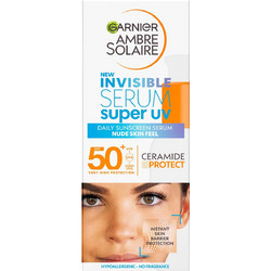 Garnier Ambre Solaire Super Invisible UV Αντηλιακό Serum Προσώπου Αντιγηραντικό SPF50 30ml