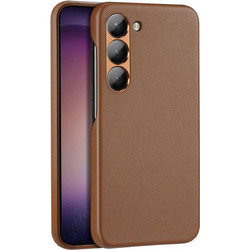 Dux Ducis Grit case for Samsung Galaxy S23+ elegant case made of artificial leather brown