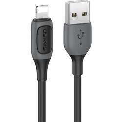 Usams US-SJ595 USB-A to Lightning Cable Μαύρο 1m (SJ595USB01)