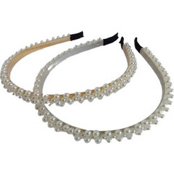 RO Accessories Στέκα Μαλλιών Πέρλες Ασημί 14-0248