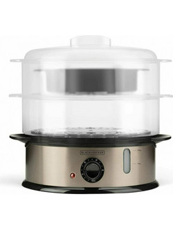Black & Decker Ατμομάγειρας 6.5lt 800W με 2 Επίπεδα Μαγειρέματος BXST800E