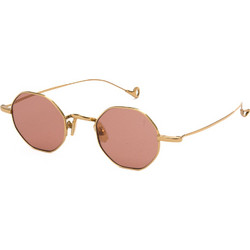 Eyepetizer Woody C447 Γυναικεία Γυαλιά Ηλίου Στρογγυλά Μεταλλικά Χρυσά με Ροζ Polarized Φακό