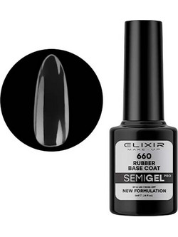 Elixir Semigel 660 Rubber Base Ημιμόνιμο Βερνίκι Νυχιών 5ml