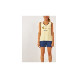 Harmony Babydoll Καλοκαιρινό Βαμβακερό Κίτρινο Navy Μπλε 204818