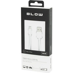 BLOW DM-66-070 Καλώδιο USB A - microUSB 1m Λευκό