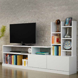 Megapap Έπιπλο Τηλεόρασης Ξύλινο Λευκό Μ165xΠ25xΥ91.3cm Pesaro GP042-0030,1