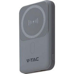 V-Tac Wireless Magsafe Power Bank 10000mAh 20W με Θύρα USB-A & Θύρα USB-C Grey