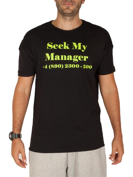 Sublevel T-shirt Seek My Manager Black Z22381-BLK