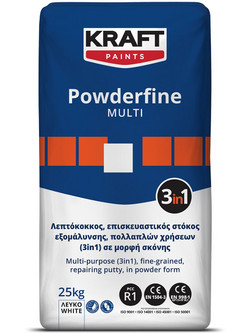 KRAFT Paints Powderfine Multi 25kg - Επισκευαστικός στόκος εξομάλυνσης 3 σε 1