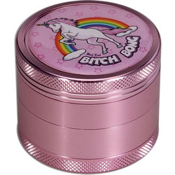 Grinder Τρίφτης 50mm Αλουμίνιο Σχέδιο Bitch Bong Pink - 4 Parts