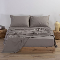 Nef-Nef Σεντόνι King Size Βαμβακερό με Λάστιχο 180x200+35 Basic 1185 Mocca